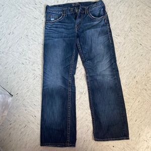 -W32/l32-Gordie Loose Fit Straight Leg sliver jeans